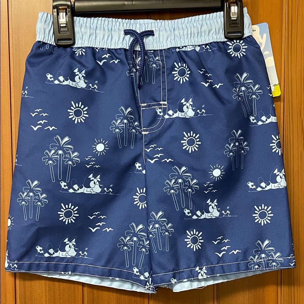 Bluey Boy’s Bathing Suit Swim Shorts Size 7 NWT